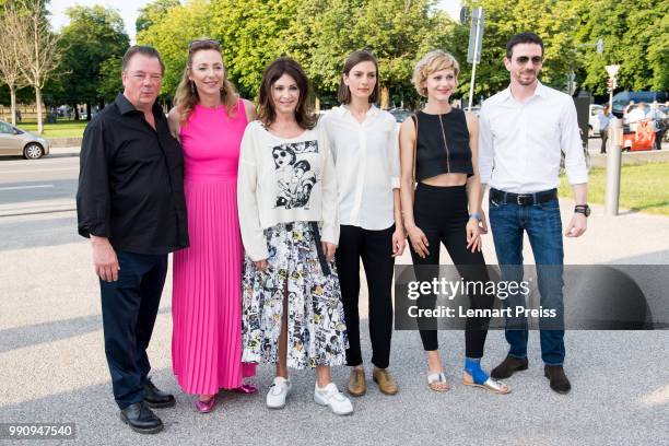 Peter Kurth , Munich Film Festival director Diana Iljine, Iris Berben, Laura de Boer, Katharina Schlothauer and Oliver Berben attend the premiere of...