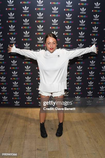 Jaime Winstone attends adidas 'Prouder': A Fat Tony Project in aid of the Albert Kennedy Trust, supporting LGBT youth, at Heni Gallery Soho on July...