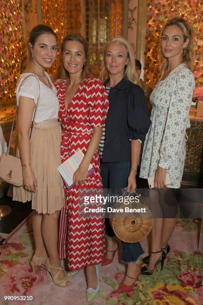 Amber Le Bon, Yasmin Le Bon, Tamara Beckwith and Tamsin Egerton attend the Mrs Alice x Misela launch event at Annabel's on July 3, 2018 in London,...