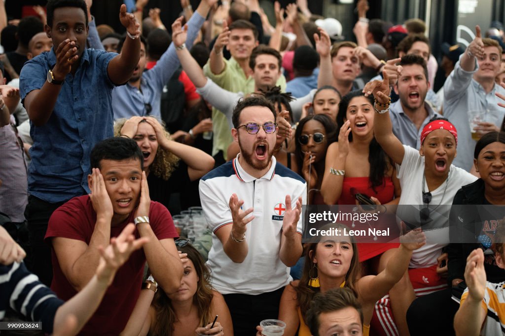 Football Fans Watch As England Take On Colombia In The FIFA World Cup