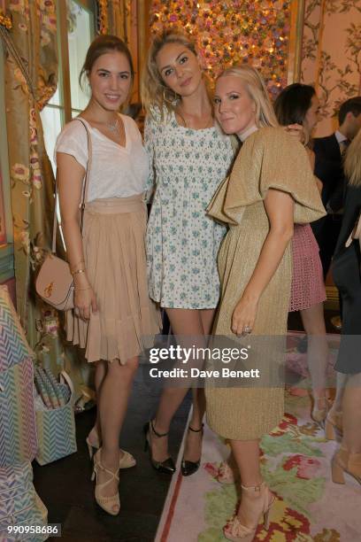 Amber Le Bon, Tamsin Egerton and Alice Naylor-Leyland attend the Mrs Alice x Misela launch event at Annabel's on July 3, 2018 in London, England.