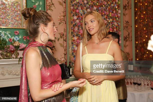 Violet Naylor-Leyland and Arizona Muse attend the Mrs Alice x Misela launch event at Annabel's on July 3, 2018 in London, England.