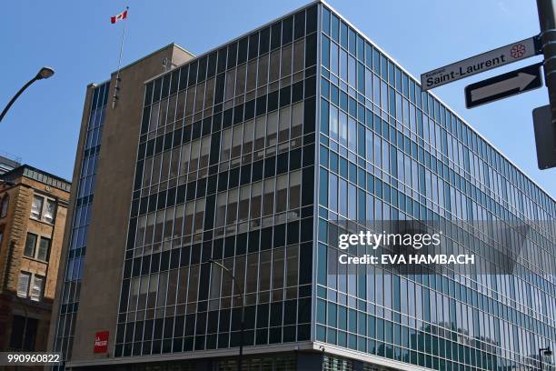 The building of La Presse in Montreal, Canada, July 2, 2018. - La Presse, founded in 1884, is a French-language online newspaper published daily in...