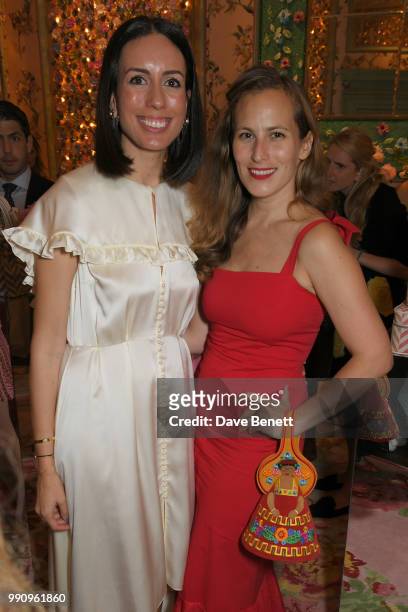 Serra Tucker and Charlotte Dellal attend the Mrs Alice x Misela launch event at Annabel's on July 3, 2018 in London, England.