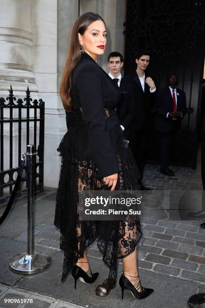 Ashley Graham arrives at the 'Vogue Foundation Dinner 2018' at Palais Galleria on July 3, 2018 in Paris, France.