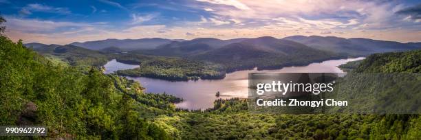 glacial valley of lake monroe, mont-tremblant - mont tremblant stock pictures, royalty-free photos & images