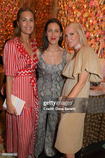 Yasmin Le Bon, Emilia Wickstead and Alice Naylor-Leyland attend the Mrs Alice x Misela launch event at Annabel's on July 3, 2018 in London, England.