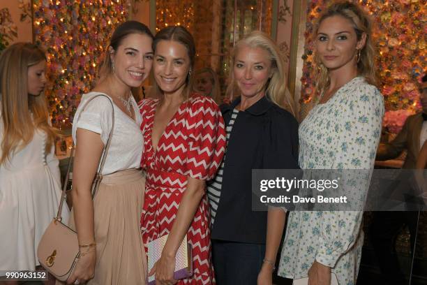 Amber Le Bon, Yasmin Le Bon, Tamara Beckwith and Tamsin Egerton attend the Mrs Alice x Misela launch event at Annabel's on July 3, 2018 in London,...