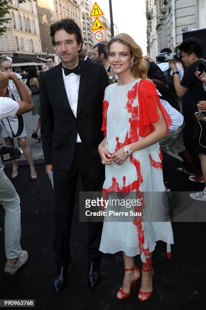 Antoine Arnault and Natalia Vodianova arrive at the 'Vogue Foundation Dinner 2018' at Palais Galleria on July 3, 2018 in Paris, France.