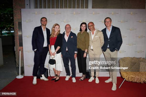 Thorsten Stiewe, Anna Pedrini, Andre Maeder, Simone Heift, Joerg Mietzke and Juergen Leuthe attend the 20 years event of Luisa Cerano at St Agnes...