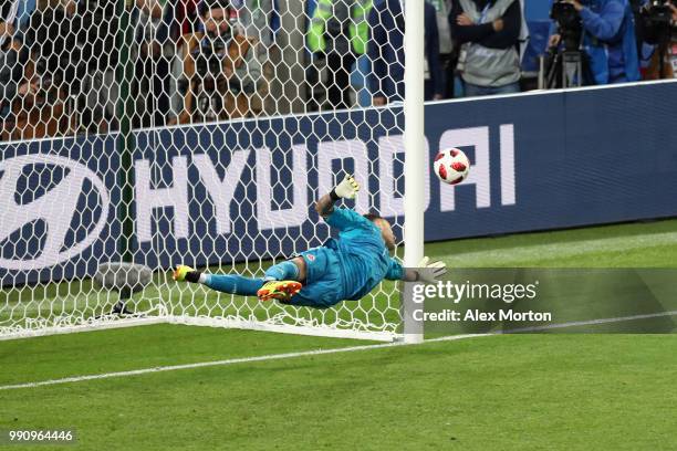 David Ospina of Colombia saves the third penalty from Jordan Henderson in the penalty shoot out during the 2018 FIFA World Cup Russia Round of 16...