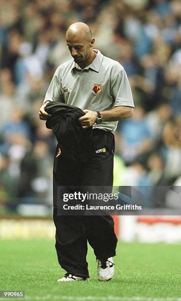 Gianluca Vialli of Watford walks off after the Manchester City v Watford Nationwide Division One match at Maine Road, Manchester. Mandatory Credit:...