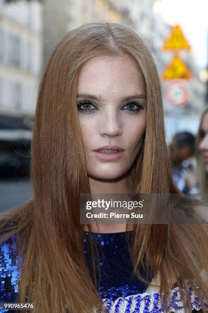 Alexina Graham arrives at the 'Vogue Foundation Dinner 2018' at Palais Galleria on July 3, 2018 in Paris, France.