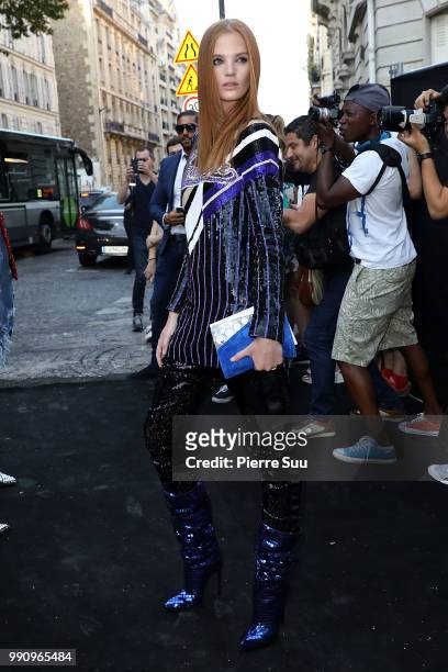 Alexina Graham arrives at the 'Vogue Foundation Dinner 2018' at Palais Galleria on July 3, 2018 in Paris, France.