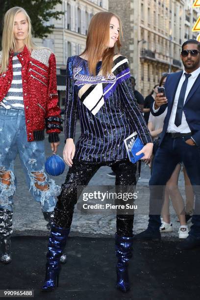 Alexina Graham arrives at the 'Vogue Foundation Dinner 2018' at Palais Galleria on July 3, 2018 in Paris, France.