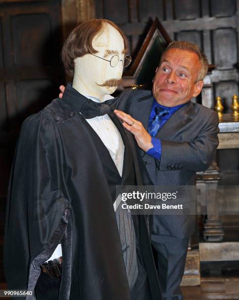 Warwick Davis attends the exclusive launch of the Harry Potter Quiz in the Great Hall at Warner Bros. Studio Tour London - The Making of Harry Potter...