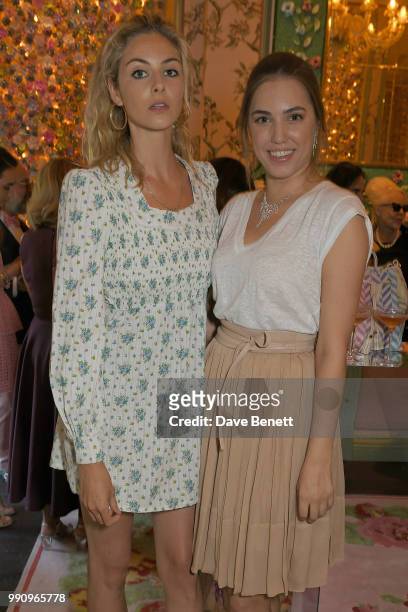 Tamsin Egerton and Amber Le Bon attend the Mrs Alice x Misela launch event at Annabel's on July 3, 2018 in London, England.