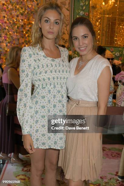 Tamsin Egerton and Amber Le Bon attend the Mrs Alice x Misela launch event at Annabel's on July 3, 2018 in London, England.