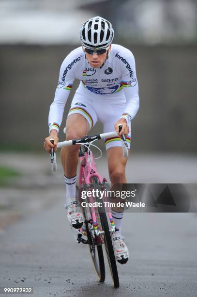 Zdenek Stybar Pink Specialized Bike /Cyclocross World Champion, Team Omega Pharma - Quick Step , Equipe Ploeg, Velo Fiets, Roze, Tim De Waele