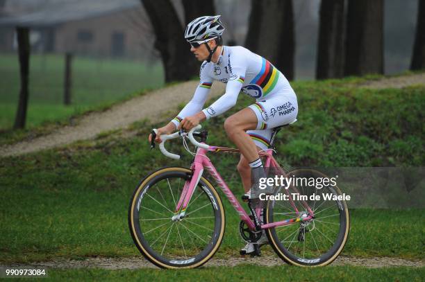 Zdenek Stybar Pink Specialized Bike /Cyclocross World Champion, Team Omega Pharma - Quick Step , Equipe Ploeg, Velo Fiets, Roze, Tim De Waele