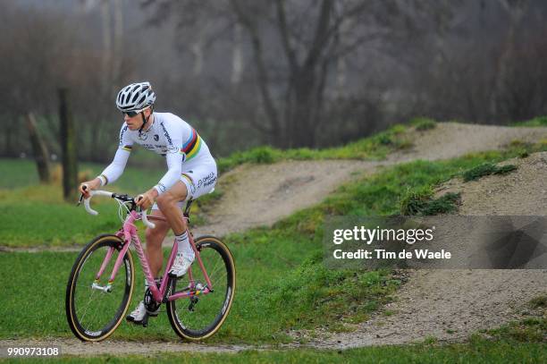 Zdenek Stybar Pink Specialized Bike /Cyclocross World Champion, Team Omega Pharma - Quick Step , Equipe Ploeg, Velo Fiets, Roze, Tim De Waele