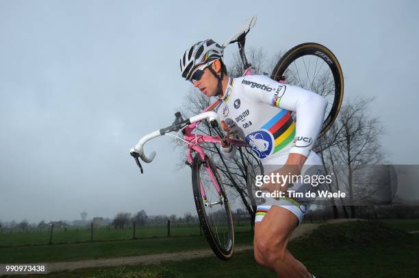 Zdenek Stybar Pink Specialized Bike /Cyclocross World Champion, Team Omega Pharma - Quick Step , Equipe Ploeg, Velo Fiets, Roze, Tim De Waele