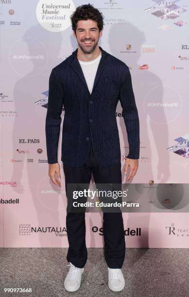 Actor Miguel Angel Munoz attends the 'The World of Hans Zimmer' concert photocall at Royal Theatre on July 3, 2018 in Madrid, Spain.