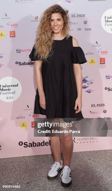 Singer Miriam Rodriguez attends the 'The World of Hans Zimmer' concert photocall at Royal Theatre on July 3, 2018 in Madrid, Spain.