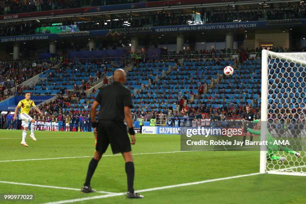 Mateus Uribe of Colombia misses a penalty in a penalty shootout at the end of extra time during the 2018 FIFA World Cup Russia Round of 16 match...