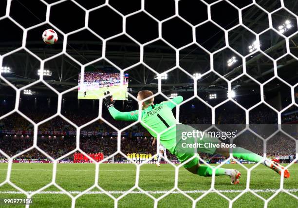 Mateus Uribe of Colombia misses his team's fourth penalty in the penalty shoot out during the 2018 FIFA World Cup Russia Round of 16 match between...