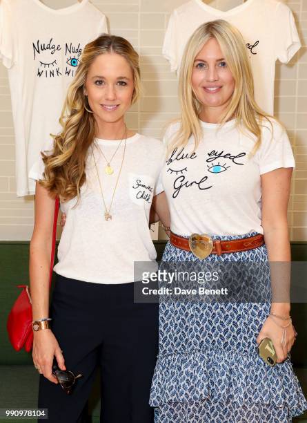 Florence Brudenell-Bruce and Marissa Montgomery attend Rotten Roach X Poppy Paper Cuts hosted by Marissa Montgomery at Selfridges on July 3, 2018 in...