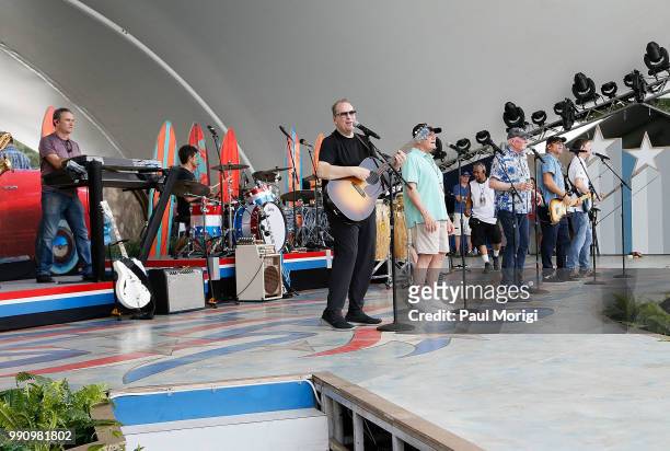 Iconic multi-platinum selling music legends The Beach Boys perform at the 2018 A Capitol Fourth rehearsals at U.S. Capitol, West Lawn on July 3, 2018...