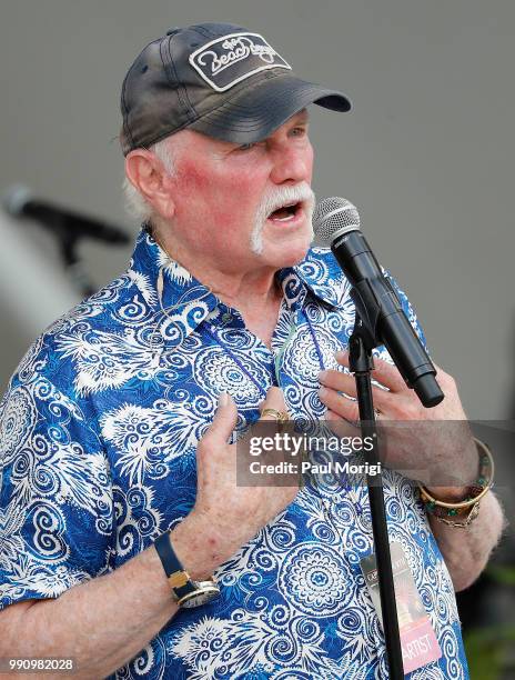 Mike Love of The Beach Boys perform at the 2018 A Capitol Fourth rehearsals at U.S. Capitol, West Lawn on July 3, 2018 in Washington, DC.