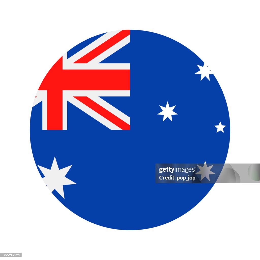 Australien - Runde Flaggensymbol Vektor flach