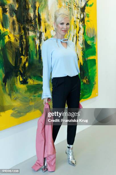 Nadja Michael at the Laurel Collection Presentation during the Berlin Fashion Week Spring/Summer 2019 at Kunstlager Haas on July 3, 2018 in Berlin,...