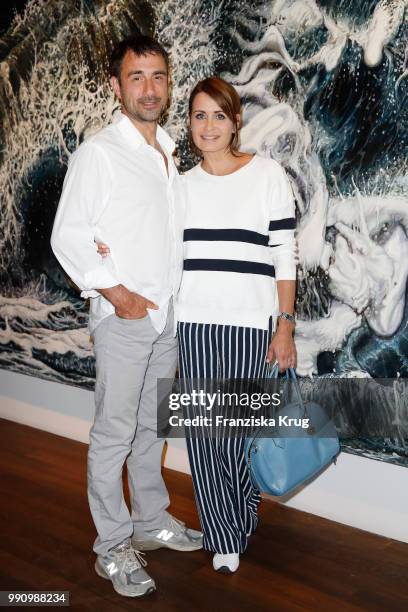 Anja Kling and Oliver Haas at the Laurel Collection Presentation during the Berlin Fashion Week Spring/Summer 2019 at Kunstlager Haas on July 3, 2018...