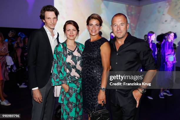 Alice Dwyer and her boyfriend Sabin Tambrea, Heino Ferch and his wife Marie-Jeanette Ferch at the Laurel Collection Presentation during the Berlin...