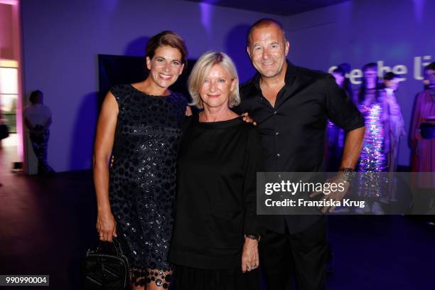 Heino Ferch and his wife Marie-Jeanette Ferch and designer Elisabeth Schwaiger at the Laurel Collection Presentation during the Berlin Fashion Week...