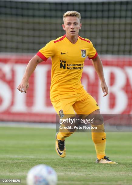 Sam Hoskins of Northampton Town in action during a Pre-Season Friendly match between Sileby Rangers and Northampton Town at Fernie Fields on July 3,...