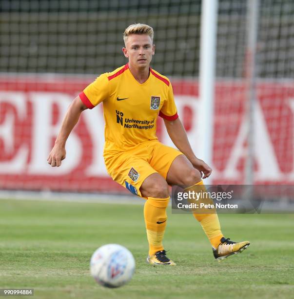 Sam Hoskins of Northampton Town in action during a Pre-Season Friendly match between Sileby Rangers and Northampton Town at Fernie Fields on July 3,...