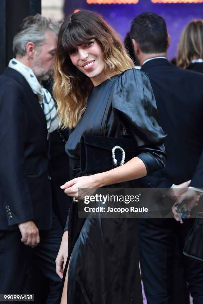 Lou Doillon arrives at the 'Vogue Foundation Dinner 2018' at Palais Galleria on July 3, 2018 in Paris, France.