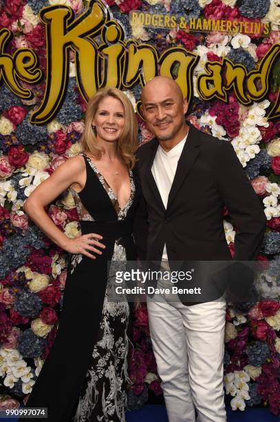 Kelli O'Hara and Ken Watanabe attend the press night after party for "The King And I" at Aqua on July 3, 2018 in London, England.