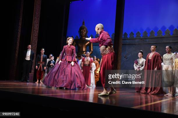 Kelli O'Hara and Ken Watanabe attend the press night performance of "The King And I" at The London Palladium on July 3, 2018 in London, England.