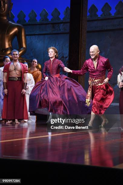 Kelli O'Hara and Ken Watanabe attend the press night performance of "The King And I" at The London Palladium on July 3, 2018 in London, England.