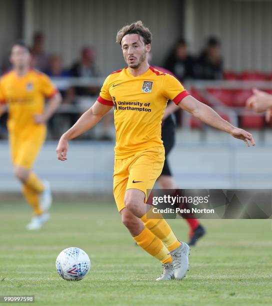 Joe Iaciofano of Northampton Town in action during a Pre-Season Friendly match between Sileby Rangers and Northampton Town at Fernie Fields on July...