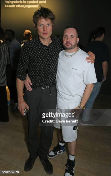 Count Nikolai von Bismarck and Kim Jones attend adidas 'Prouder': A Fat Tony Project in aid of the Albert Kennedy Trust, supporting LGBT youth, at...
