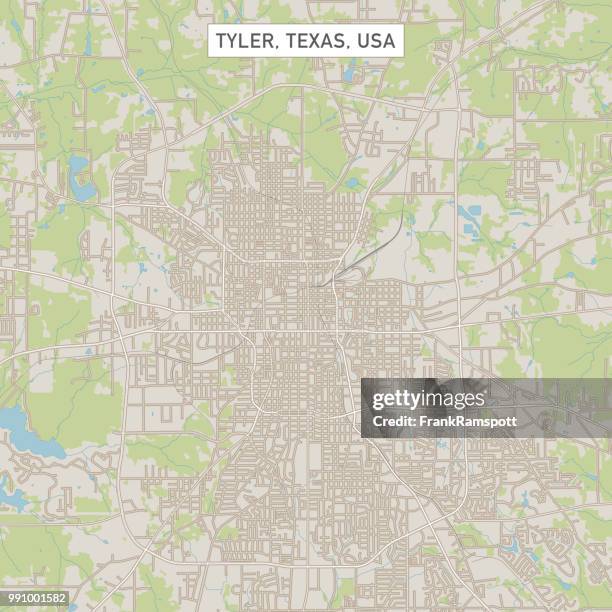 illustrazioni stock, clip art, cartoni animati e icone di tendenza di mappa di tyler texas us city street - tyler