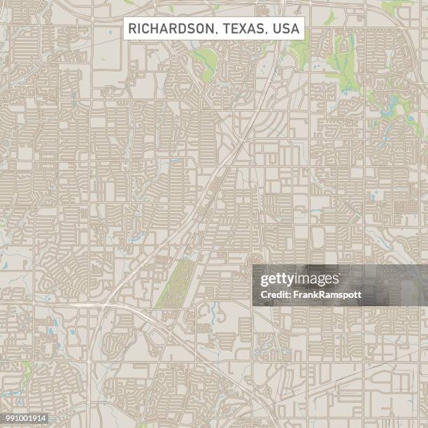 richardson texas us city street map - richardson texas stock illustrations