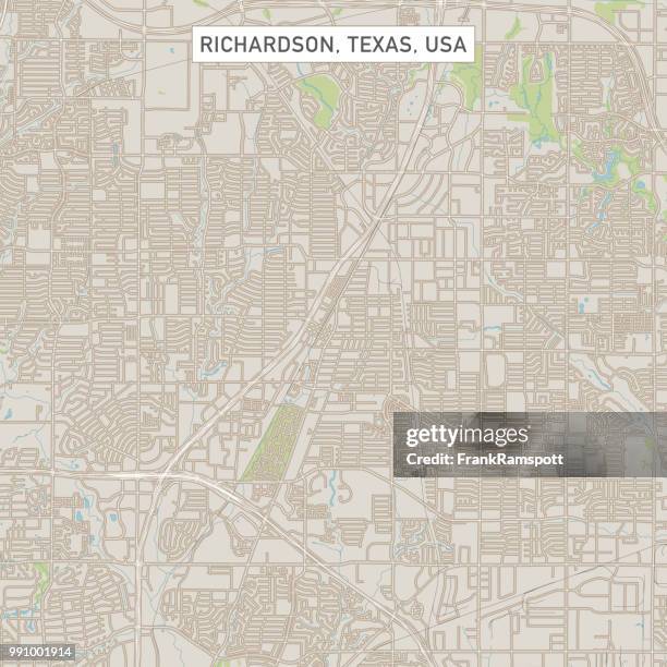 richardson texas us city street map - frankramspott and frankramspott stock illustrations