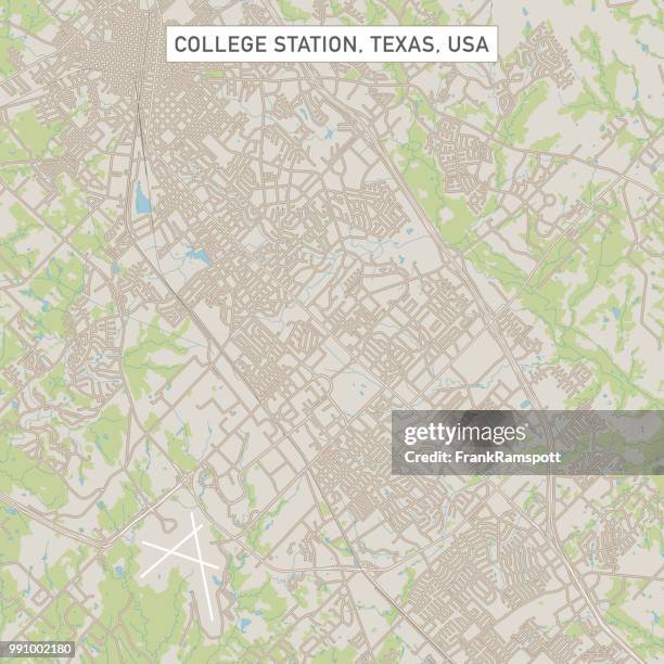 college station texas us city street map - frankramspott and frankramspott stock illustrations